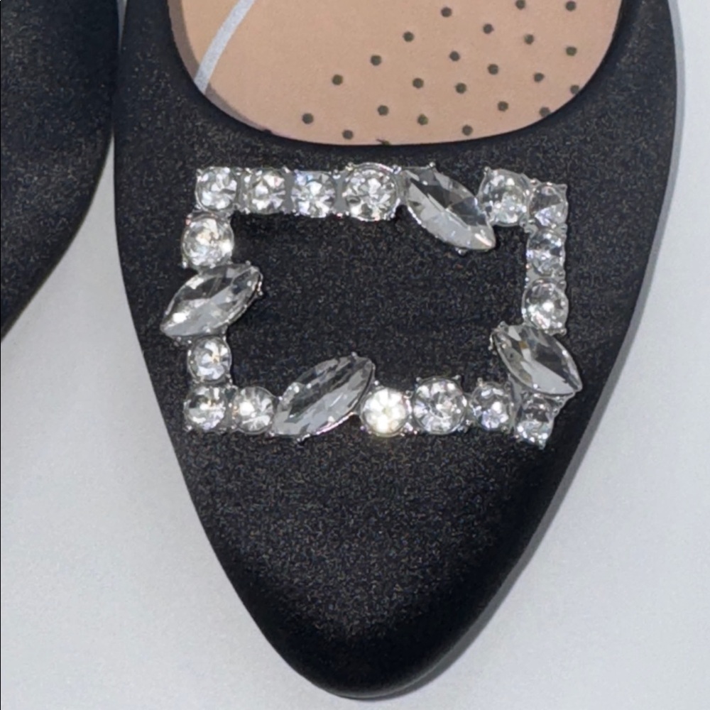 Easy Spirit Carisma Black Satin Dress Pumps w Rhinestone Buckle Women’s 7 - Picture 5 of 13